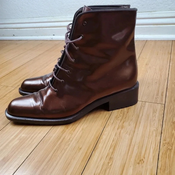 Bally NWOB Fenery Lace Up Boots Womens Size 4.5  Dark Brown. - Picture 1 of 9